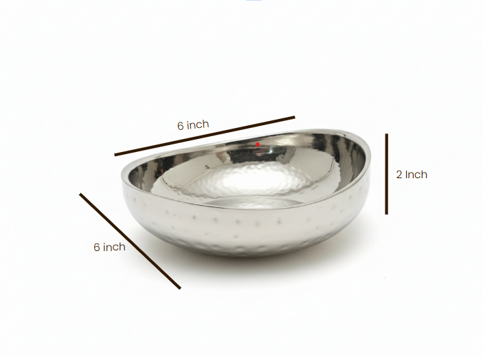 CAR-O-BAR Premium Steel Serving Bowl | Hammered Finish | Double Walled