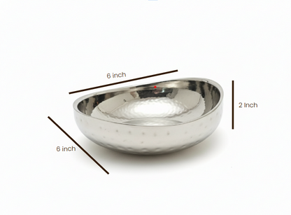 CAR-O-BAR Premium Steel Serving Bowl | Hammered Finish | Double Walled