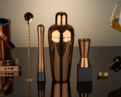 Car-O-Bar Premium Copper Gold Barset with Stand