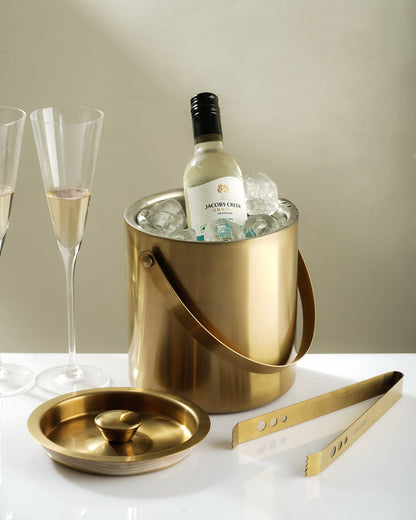 Car-O-Bar Premium Gold Ice Bucket with Tong