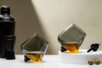 CAR-O-BAR Tipsy Whiskey Glass | Greyish Black