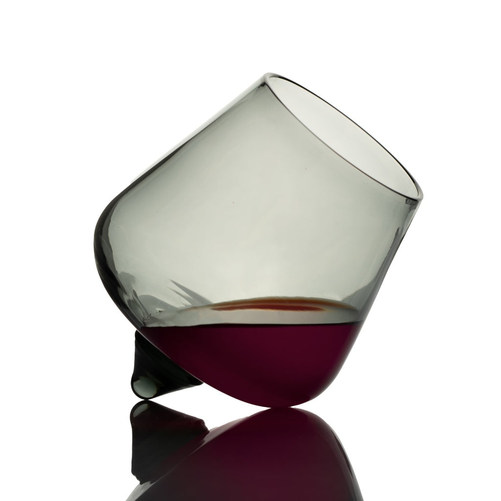CAR-O-BAR Tipsy Whiskey Glass | Greyish Black