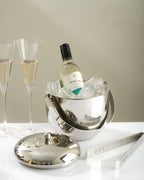 Car-O-Bar Mirror Finish Stainless Steel Premium Design Ice Bucket for Bar & Home with Set of 4 Whiskey Glasses for a Home Bar Setup