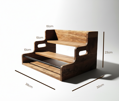 CAR-O-BAR Premium Multipurpose Rack Organizer | Wooden Serving Rack | 3-Tier Countertop Wine & Whiskey Rack