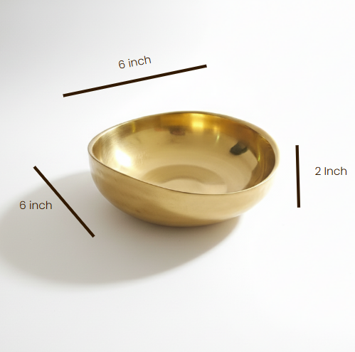 CAR-O-BAR Premium Steel Serving Bowl | Hammered Gold Curved Finish | Double Walled